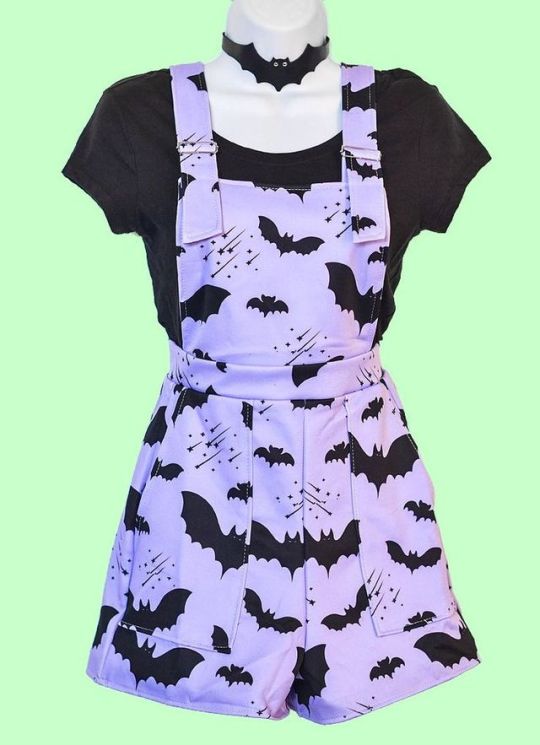Bat Pattern Overalls