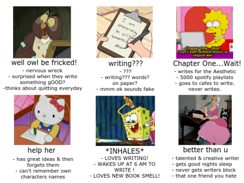 krforsyth:tag yourself: writers edition part 2 (aka the...