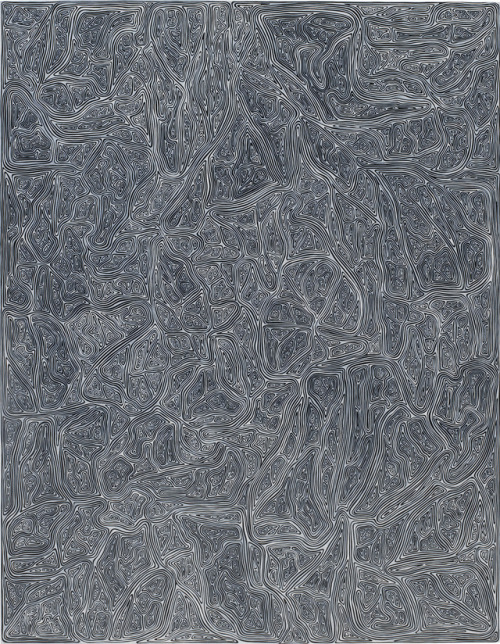 James Siena American USA Paintings Enamel Aluminum B/W Abstract Psychedelia Pace Gallery Art