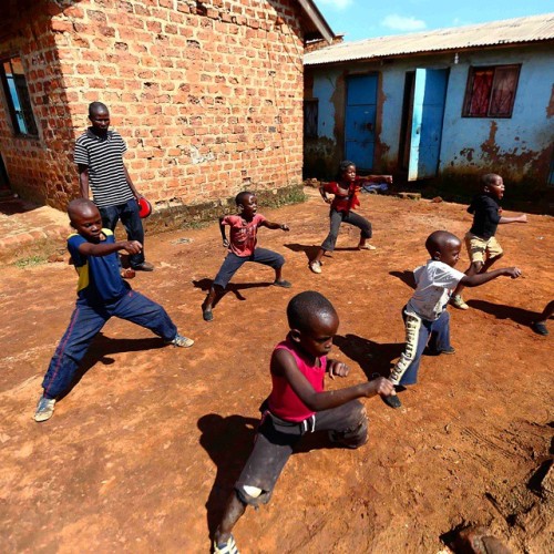 everydayafrica:Children rehearse their movie roles during a...