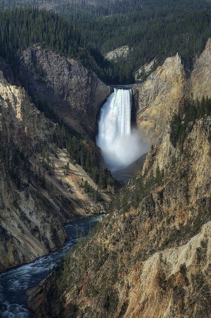 Montana Trek Pop Photo Mentor Series Yellowstone National Park Lower Falls Wyoming HDR myposts vertical nature waterfall beautiful landscapes mylandscape