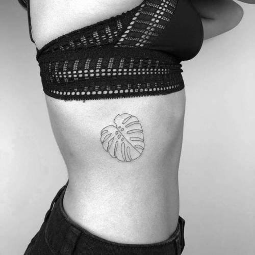 By Cagri Durmaz, done in Istanbul. http://ttoo.co/p/35504 fine line;small;line art;leaf;rib;tiny;cagridurmaz;ifttt;little;nature;monstera deliciosa leaf
