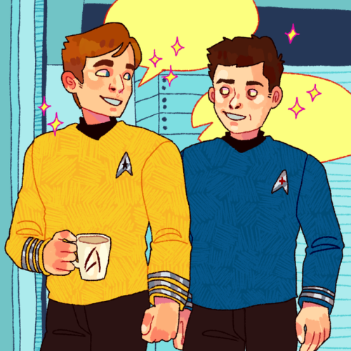 politelyscribblingaway:commission of aos!kirk & bones for...