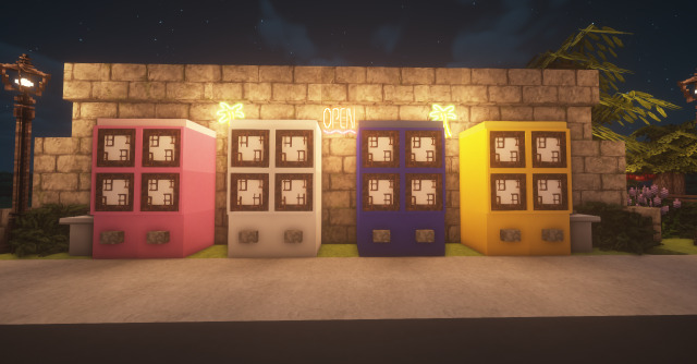 Added a couple of small additions to the spawn! We have a ramen shop and vending machine wall. I still have to add pictures into...
