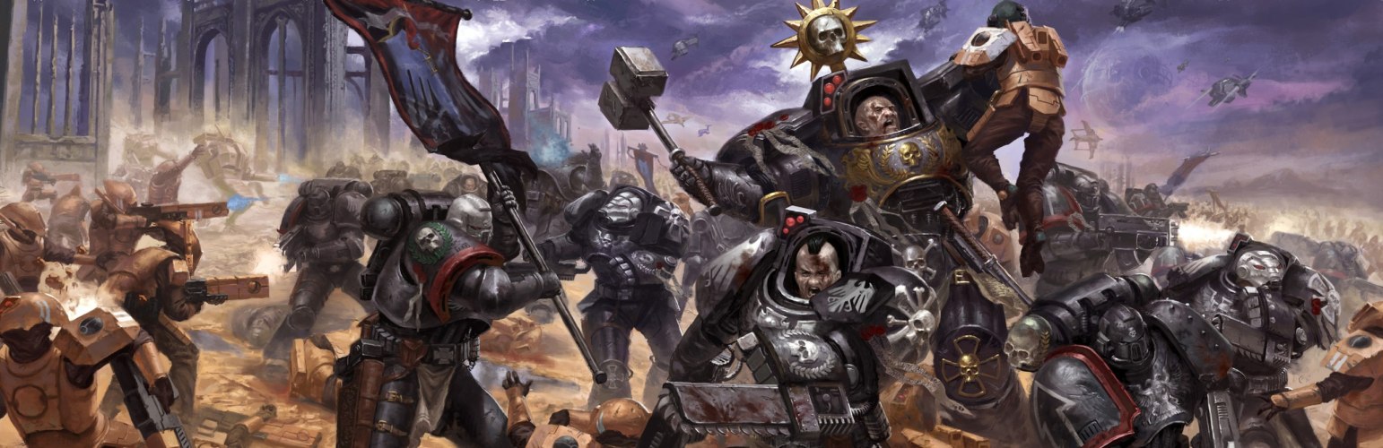 Warhammer 40k artwork — The Raven Guard Dispatching Tau