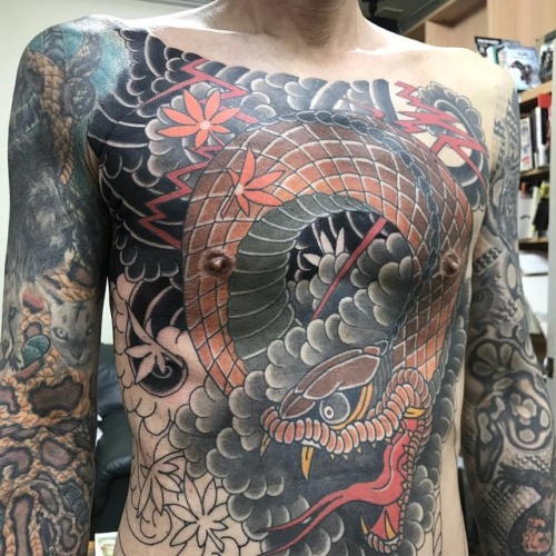 horimitsu:My favorite crazy customer #japanesetattoo...