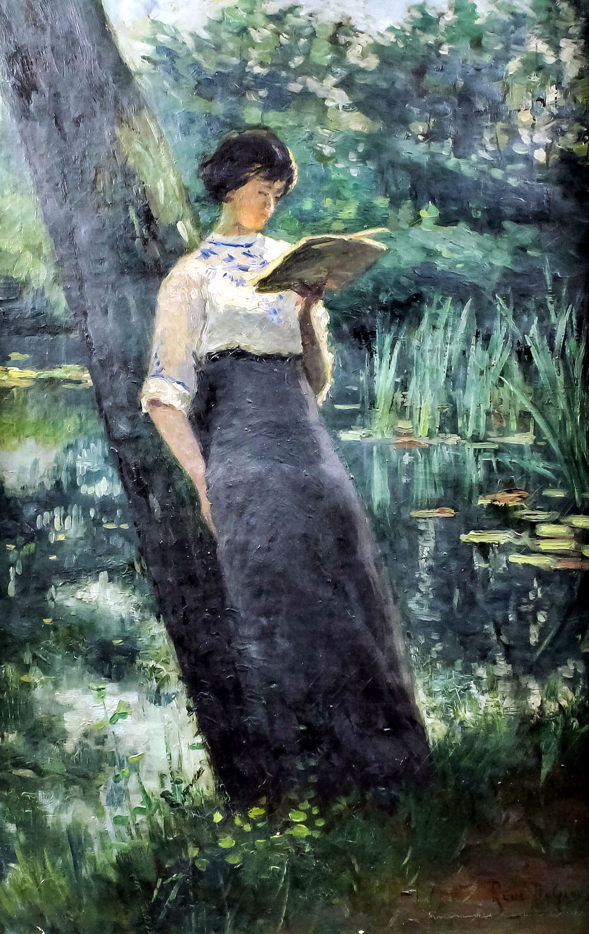 Standing woman, reading under a tree. René de Groux (Belgian, 1888-1953). Oil on canvas.
“Good friends, good books, and a sleepy conscience. This is the ideal life.” -Mark Twain
