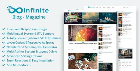 Infinite v3.9 - Blog & Magazine Script Nulled