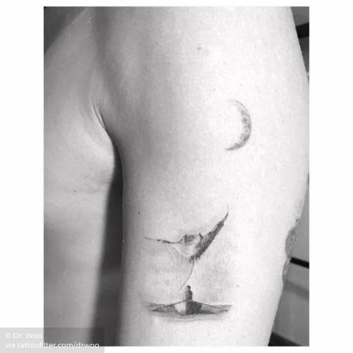 By Dr. Woo, done at Hideaway at Suite X, Los Angeles.... art;manta ray;single needle;animal;fish;facebook;nature;twitter;elicia edijanto;ocean;drwoo;medium size;upper arm