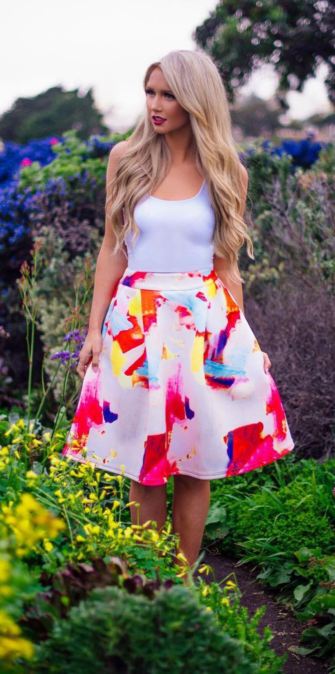 70+ Street Outfits that'll Change your Mind - #Beauty, #Outfit, #Happy, #Best, #Perfect This skirt from mindymaesmarket loving that there's finally tons of sun in the forecast check out , mindymaesmarket for more cute + bright Spring items! 