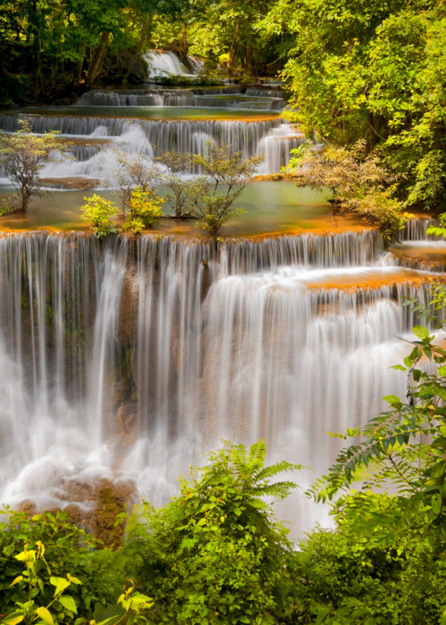 coiour-my-world:Huay Mae Khamin falls in the Southwest of...