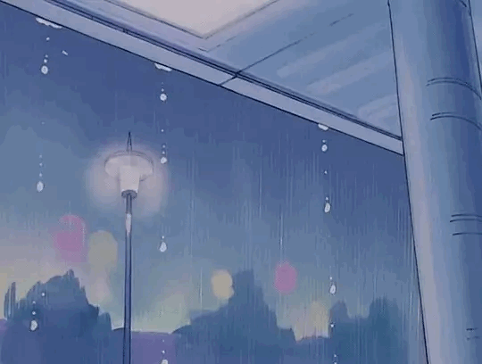 Anime Wallpaper HD: Blue Anime Rain Aesthetic