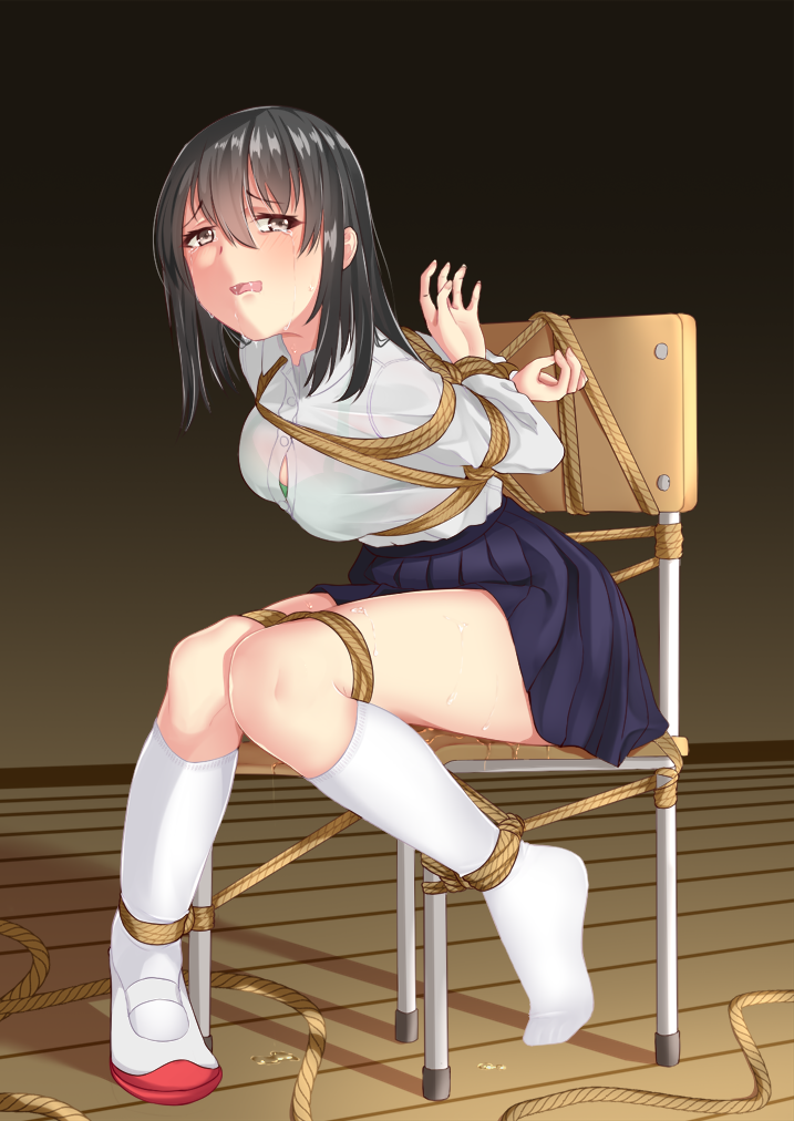 Anime girl tied to chair