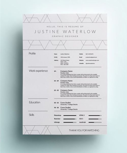 resume design on Tumblr