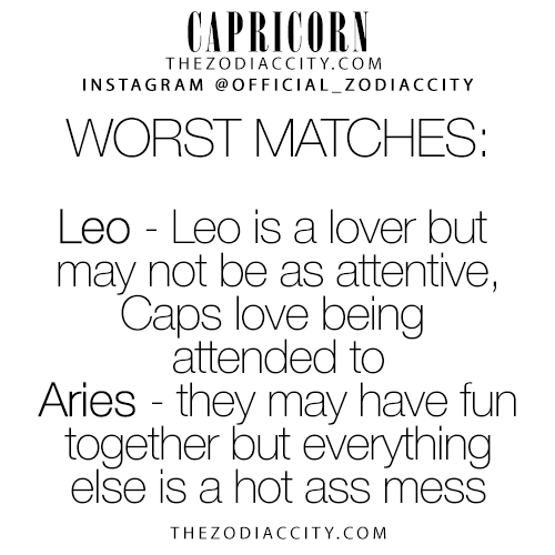 What is Capricorn worst match?