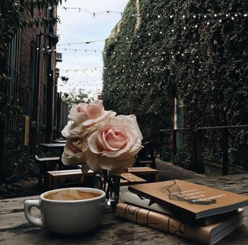 coffeeinspirations:Happiness is a cup of coffee and a book to...