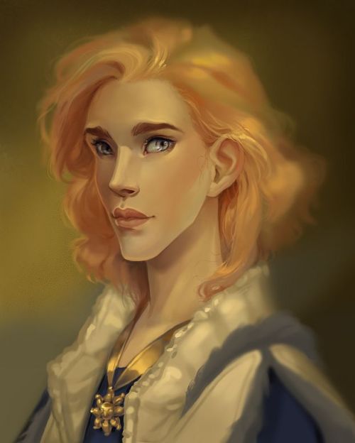 Some art of my cleric Cirian Aster.  Second portrait is older by...