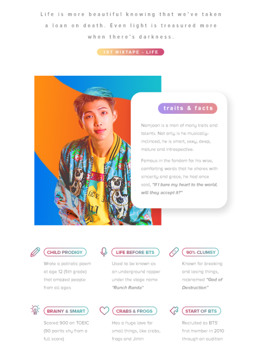 dearmyjimin:RM | Website Mockup- the greatest leader of all time...