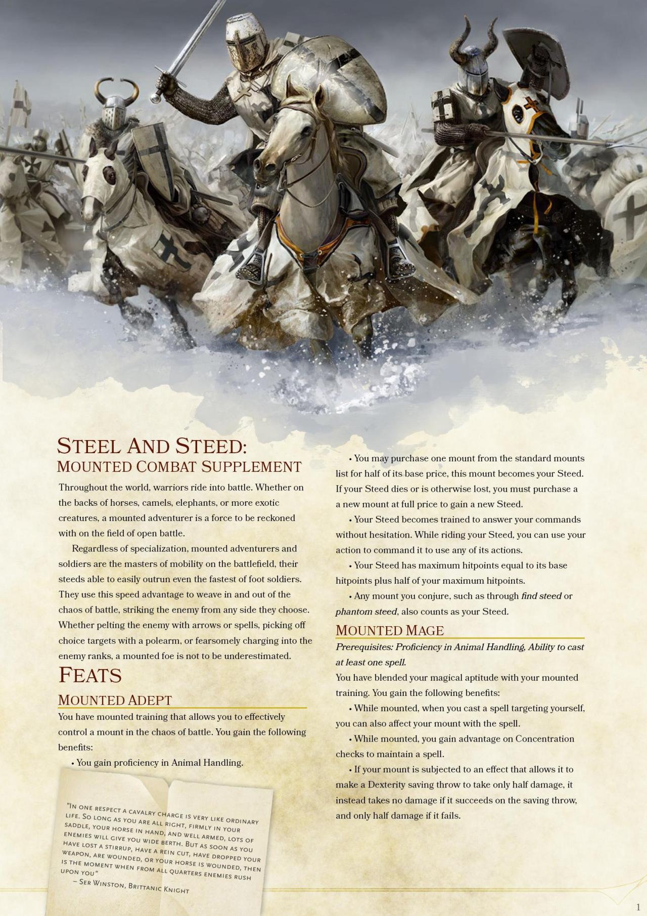 DnD 5e Homebrew — Mounted Combat Part. 1...