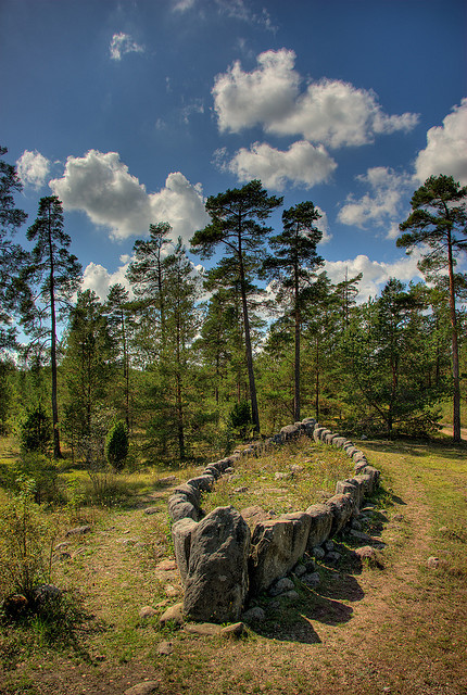 visitheworld:Tjelvar’s Grave ancient stone ship on Gotland...