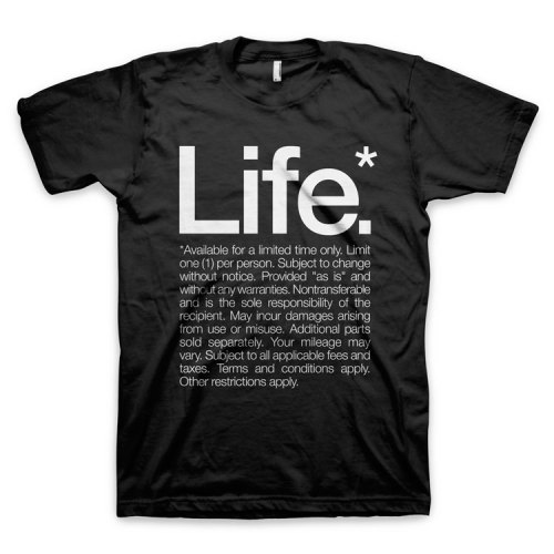 An inspiring reminder that life is a special offer and you need to read the fine print. In the WORDS BRAND™ US Store and EU Store