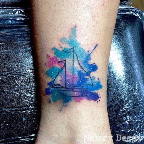 Small sketchy sailing ship on the ankle ..For bookings please...