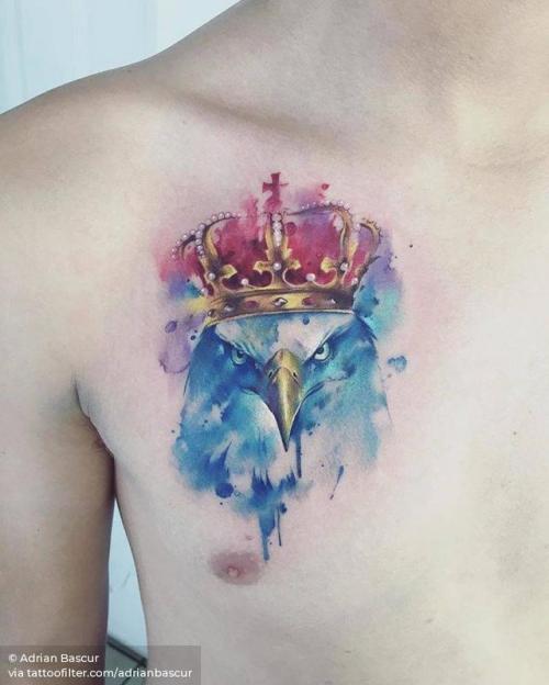 By Adrian Bascur, done at NVMEN, Viña del Mar.... jewellery;animal;chest;watercolor;eagle;bird;adrianbascur;facebook;twitter;crown;medium size