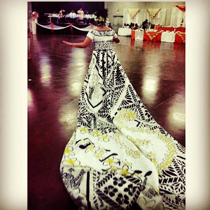 Fia Kahleesi Beautiful Samoan Wedding Dress Photo By Digicel