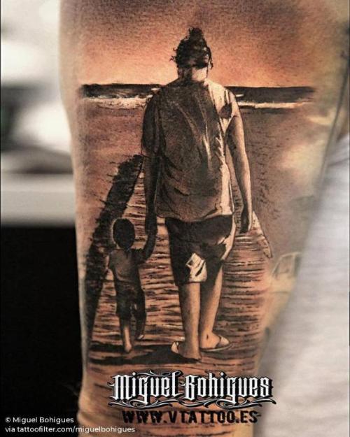 By Miguel Bohigues, done at V Tattoo, Aldaia.... children;black and grey;family;big;landscape;summer;facebook;nature;twitter;miguelbohigues;beach;parent;four season;upper arm