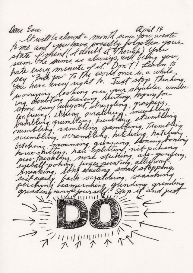 Sol Lewitt, in a letter to Eva Hesse in which he... / Ace