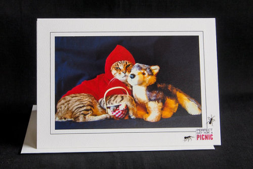 catcosplayuniverse:sadcatsofetsy:Greeting cards from Dress Up...