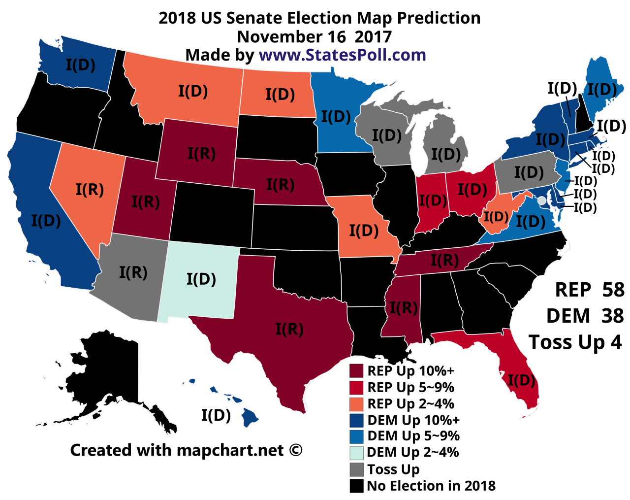 2018 Election Senate Map