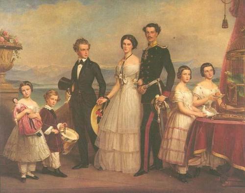 A portrait of seven of the ten children of Duke Maximilian...