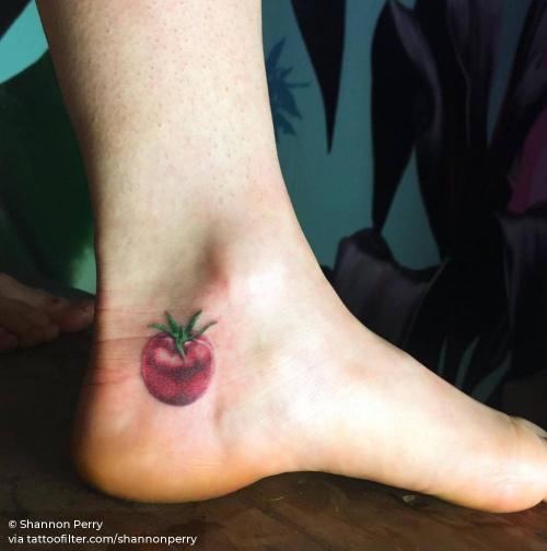 By Shannon Perry, done in Seattle. http://ttoo.co/p/34708 ankle;facebook;food;nature;realistic;shannonperry;small;tomato;twitter;vegetable