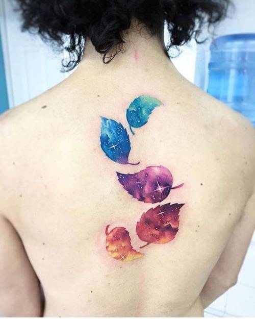 By Adrian Bascur, done at NVMEN, Viña del Mar.... surrealist;double exposure;astronomy;big;leaf;watercolor;galaxy;adrianbascur;facebook;nature;upper back;twitter;experimental;other