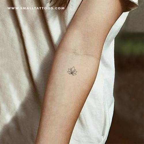Fine line lotus flower temporary tattoo, get it here ►... fine line;flower;lotus flower;nature;minimalist;temporary