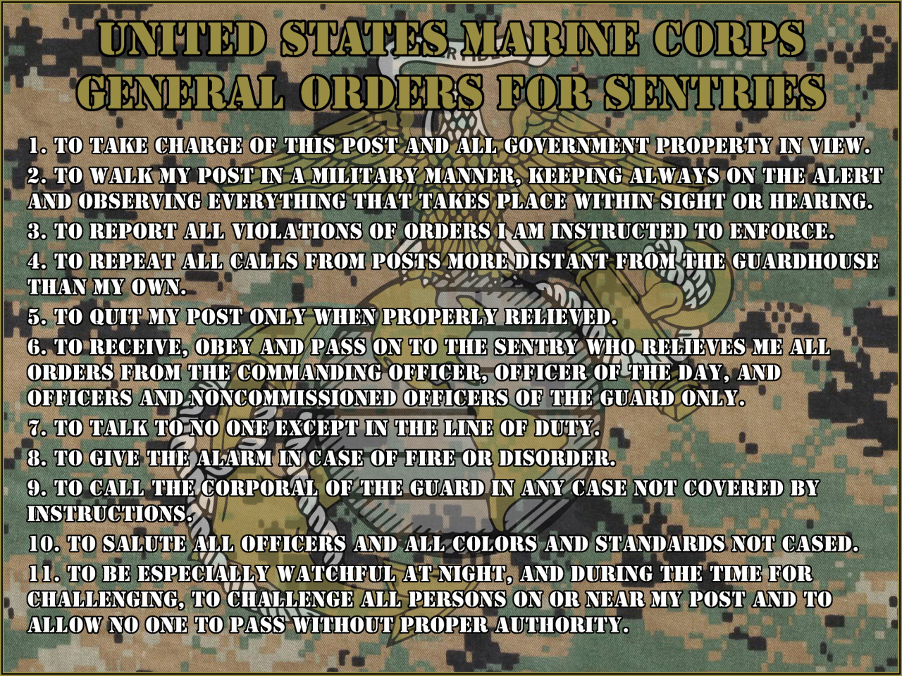 marine corps general orders quiz