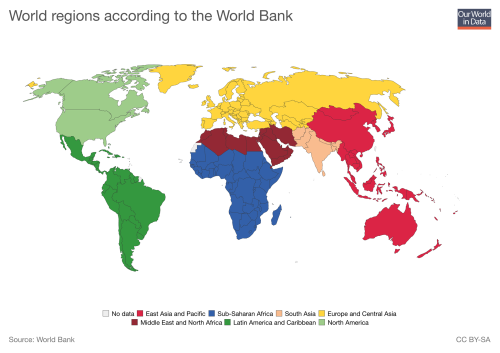 World Regions According To The World Bank - Maps On The Web