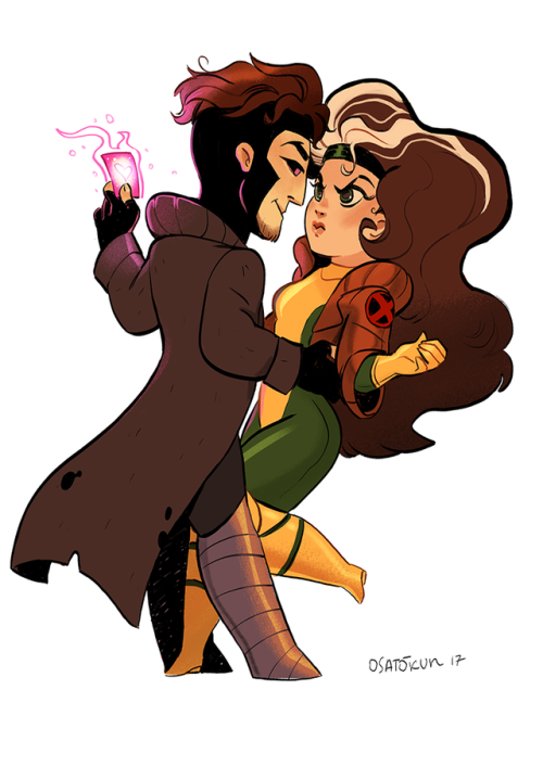 osatokun:Gambit and Rogue   I made for a comic convention :3