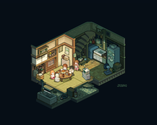 pixel art isometric sangatsu no lion art commisions