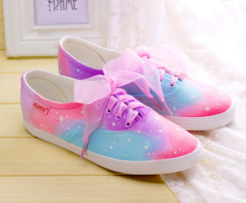 hodge-podge-paradise:Rainbow Star Canvas Shoes // Use...