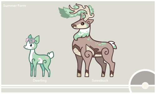 cosmopoliturtle:cosmopoliturtle:Pokemon #585-586 - Deerling,...