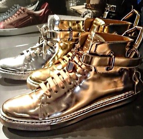 stephenchristopher:Metallic Gold Buscemi Sneakers