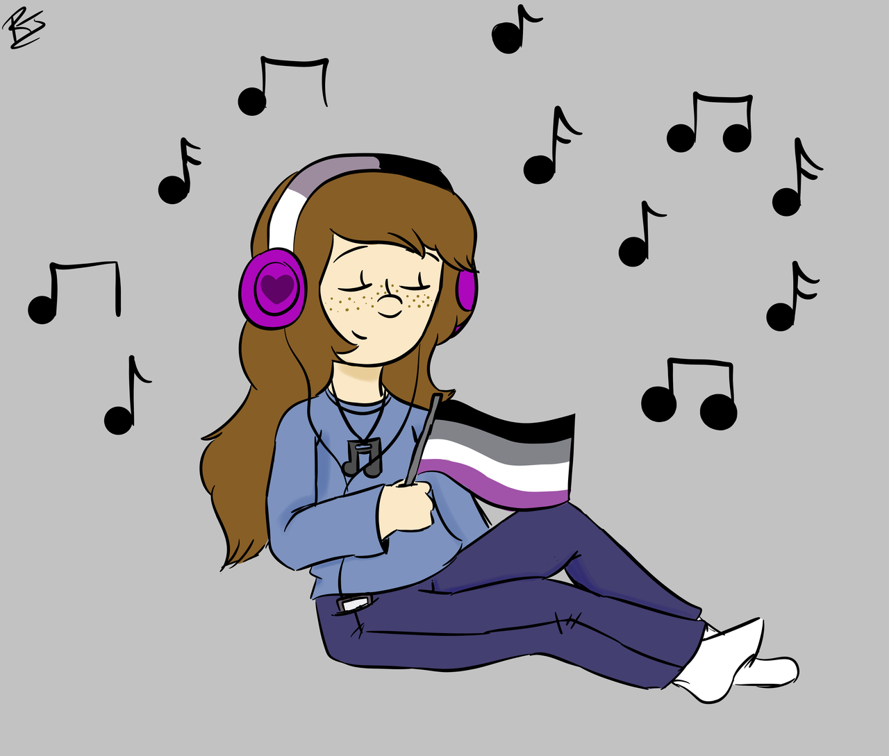 lgbt-pride-art: autistic <b>asexual</b> girl with... : #actuallyautistic.