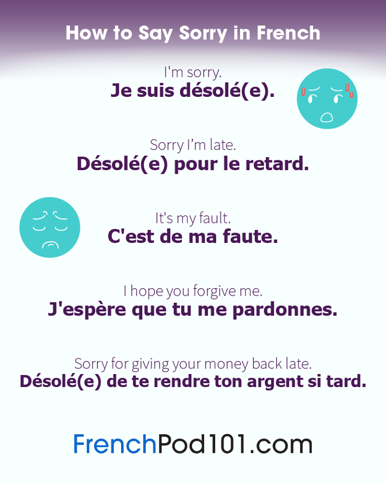 Learn French - FrenchPod101.com — 😞😗Learn How to Say Sorry in French ...