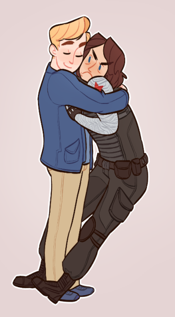 sov-ja:No Winter Soldier can resist Steve Rogers hugs