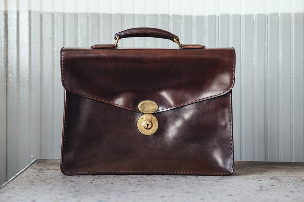 shell cordovan briefcase