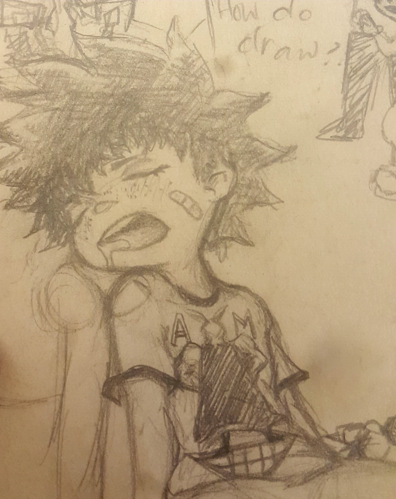 On A Journey Messy Drawing Of A Sleeping Baby Deku