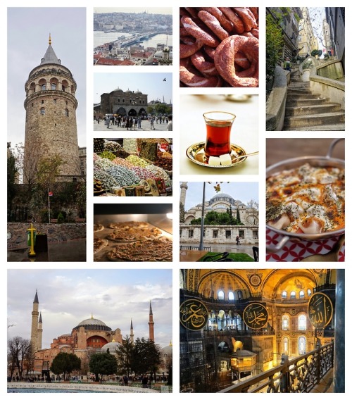 Collage: images of food and places in Turkey