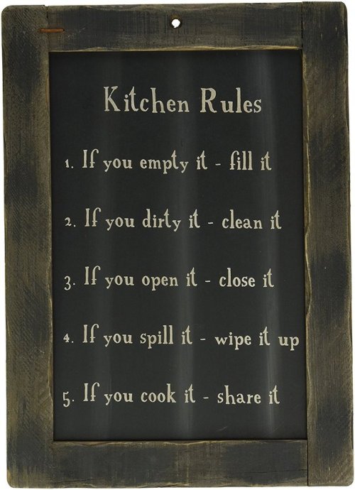 proper3alani:Kitchen Rules Blackboard